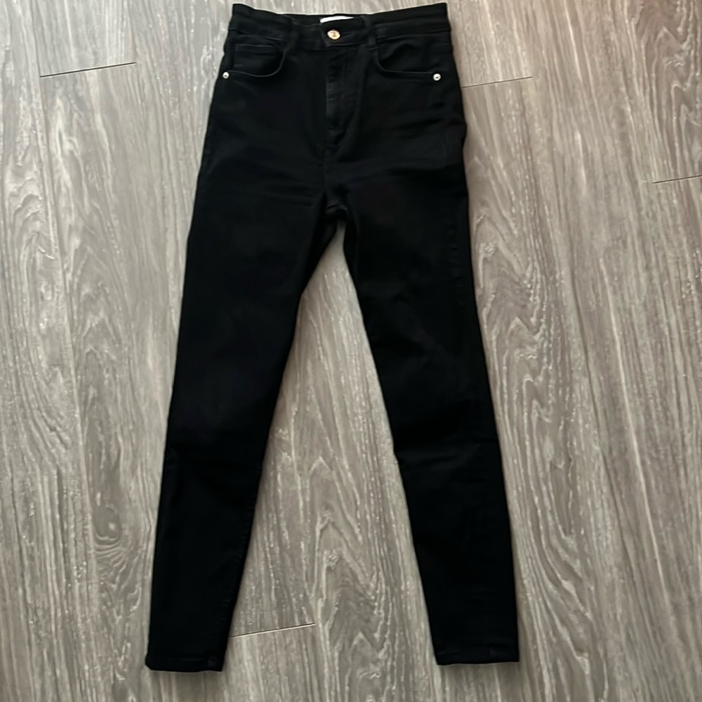 Zara black skinny jeans high waisted size 6